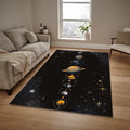 Universe Area Rug: Black Space Themed Non-Slip Carpet
