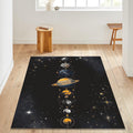 Universe Area Rug: Black Space Themed Non-Slip Carpet