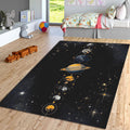 Universe Area Rug: Black Space Themed Non-Slip Carpet