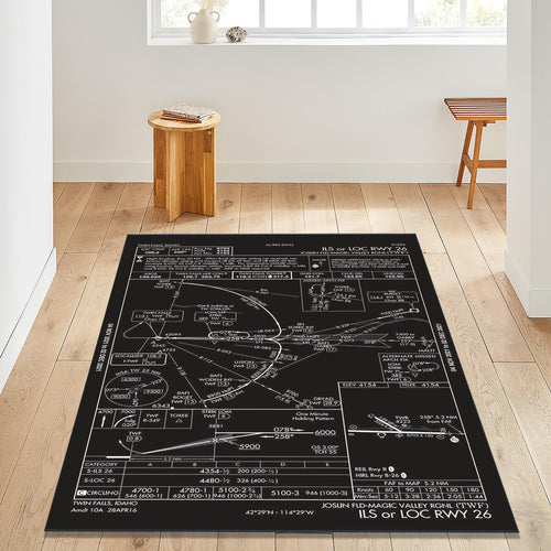 Science Rug: Aviation Chart, Modern Education Style, Math Rug