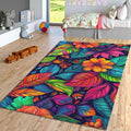 Abstract Floral Area Rug Exotic Multicolor Living Room Bedroom