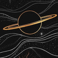 Saturn Area Rug: Cosmic Astrology Decor, Non-Slip Universe Carpet