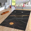 Saturn Area Rug: Cosmic Astrology Decor, Non-Slip Universe Carpet