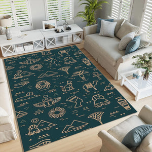 Egyptian Hieroglyphic Rug: Ancient Egypt Design