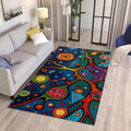 Abstract Area Rug: Colorful Exotic Boho Decor