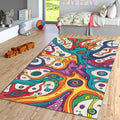 Abstract Floral Area Rug: Colorful Botanical Art, Modern Design