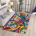 Abstract Floral Area Rug: Colorful Botanical Art, Modern Design