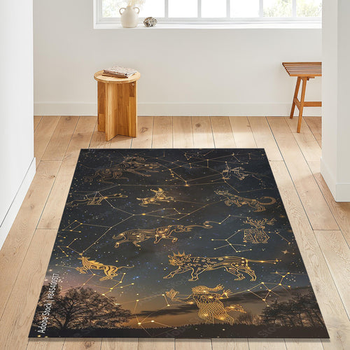 Zodiac Rug: Modern Astrological Area Rug, Horoscope Design