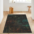 Physics Formula Rug: Black and White Science Area Rug