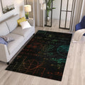 Physics Formula Rug: Black and White Science Area Rug