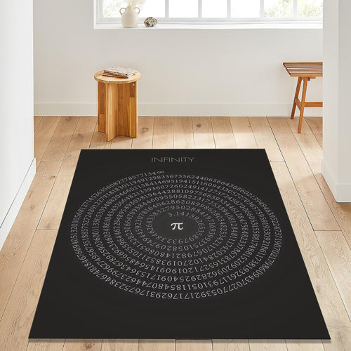 Pi Number Area Rug: Black and White Student Rug