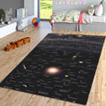 Universe Area Rug: Black Space Theme, Astrology Decor