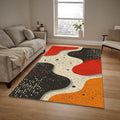 Abstract Floral Area Rug: Modern Art, Boho Living Room Decor