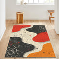 Abstract Floral Area Rug: Modern Art, Boho Living Room Decor