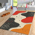 Abstract Floral Area Rug: Modern Art, Boho Living Room Decor