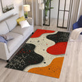 Abstract Floral Area Rug: Modern Art, Boho Living Room Decor