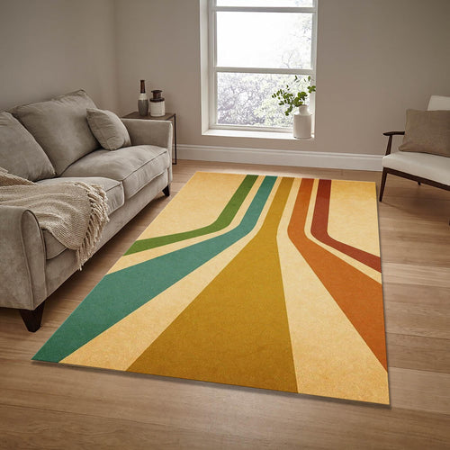 Multicolor Abstract Area Rug: Modern Art