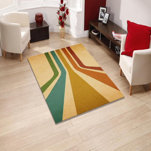 Multicolor Abstract Area Rug: Modern Art