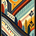 Abstract Floral Area Rug: Modern Art, Boho Living Room Decor