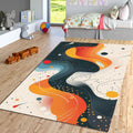 Abstract Floral Area Rug: Modern Art, Boho Living Room, Non Slip