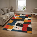 Colorful Geometric Area Rug Abstract Modern Living Room Bedroom