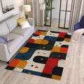 Colorful Geometric Area Rug Abstract Modern Living Room Bedroom