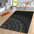 Boho Area Rug: Exotic Vibes, Abstract Design, Washable, Non-Slip
