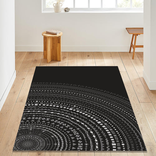 Boho Area Rug: Exotic Vibes, Abstract Design, Washable, Non-Slip
