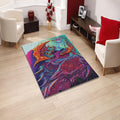 Abstract Art Area Rug: Colorful Non-Slip Boho Living Room Carpet