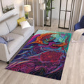 Abstract Art Area Rug: Colorful Non-Slip Boho Living Room Carpet