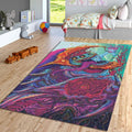 Abstract Art Area Rug: Colorful Non-Slip Boho Living Room Carpet