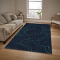 Abstract Lines Area Rug: Modern Art, Non-Slip Carpet