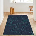 Abstract Lines Area Rug: Modern Art, Non-Slip Carpet