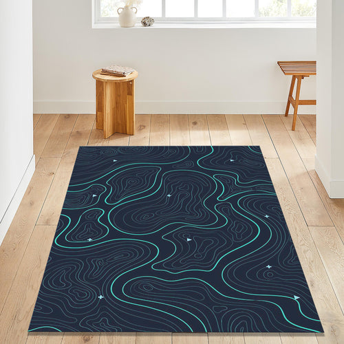 Abstract Lines Area Rug: Modern Art, Non-Slip Carpet