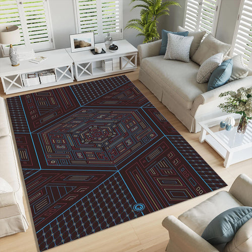Abstract Art Area Rug: Colorful Non-Slip Minimalist Carpet