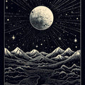 Moonscape Area Rug: Mystical Black Hole Design