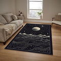 Moonscape Area Rug: Mystical Black Hole Design