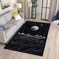 Moonscape Area Rug: Mystical Black Hole Design