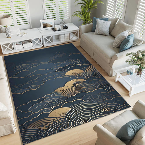 Moon Cloud Mystical Area Rug Celestial Nursery Bedroom Floor