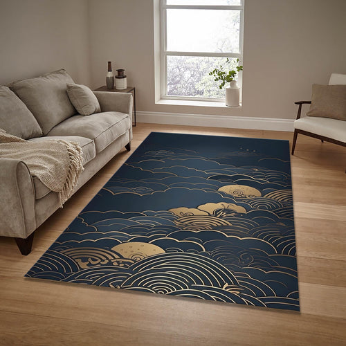Moon Cloud Mystical Area Rug Celestial Nursery Bedroom Floor