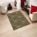 Oriental Area Rug: Boho Floral Design, Non-Slip Washable Rug