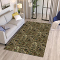 Oriental Area Rug: Boho Floral Design, Non-Slip Washable Rug