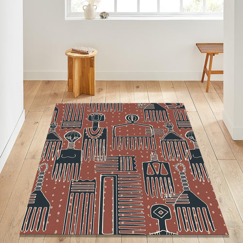 African Art Rug: Boho Living Room Decor