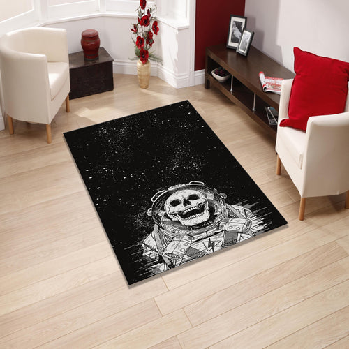 Astronaut Skull Rug: Gothic Home Decor, Non-Slip Floor Carpet