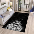 Astronaut Skull Rug: Gothic Home Decor, Non-Slip Floor Carpet