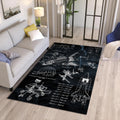 Space Rocket Blueprint Rug: Modern Science Theme Art Rug