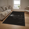 Saturn Decor Rug: Universe Area Rug, Non-Slip Washable Mat