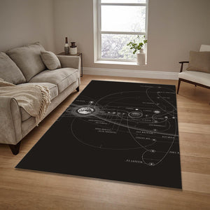 Saturn Decor Rug: Universe Area Rug, Non-Slip Washable Mat