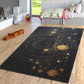 Astrology Rug: Black Space Theme, Non-Slip Area Rug