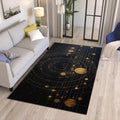 Astrology Rug: Black Space Theme, Non-Slip Area Rug